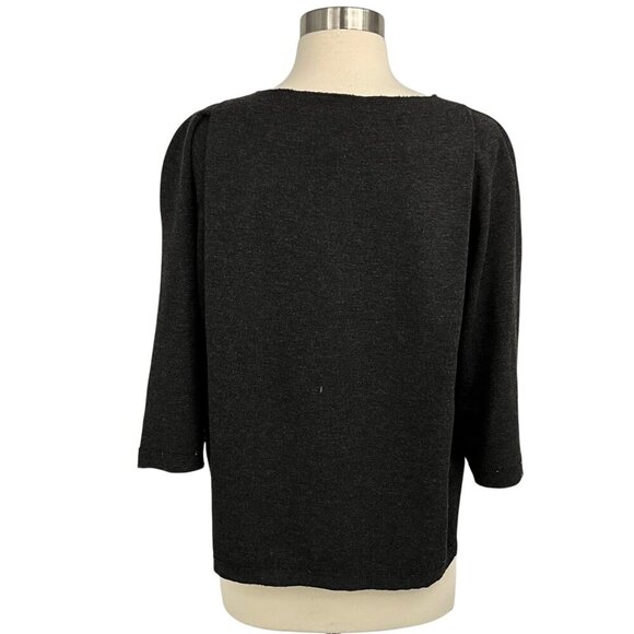 Kit and Ace Size 4 Top Gray 3/4 Sleeve Pullover Casual Pleated Back Technical - Picture 3 of 8